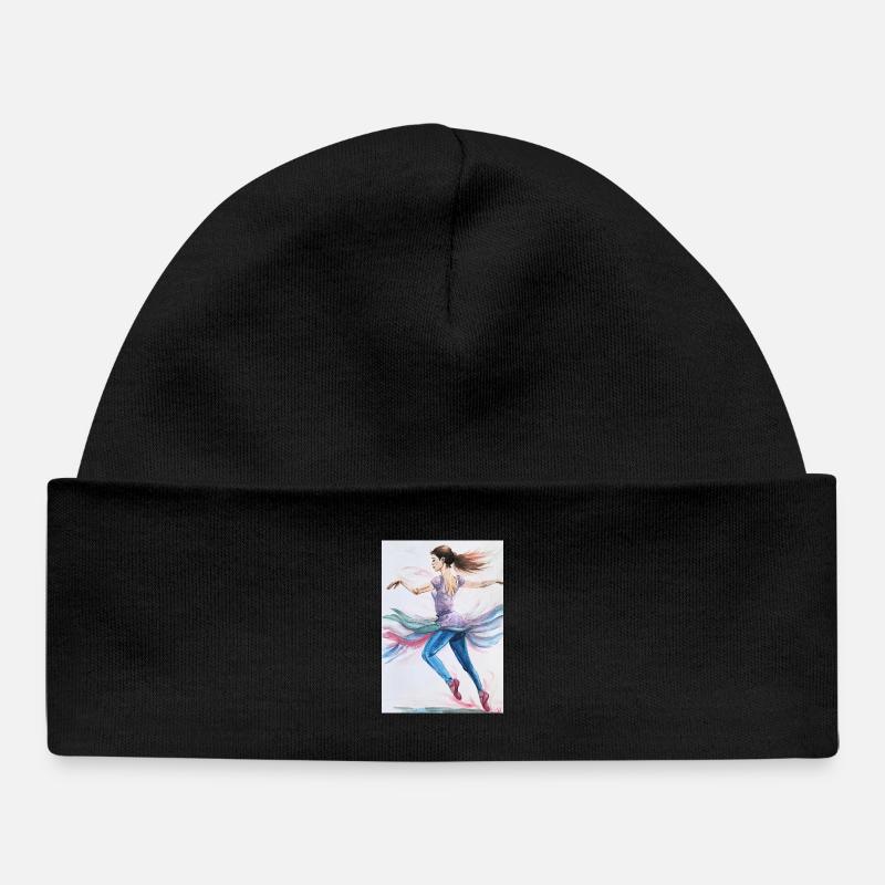 Danseuse tourbillonnante en pastels - Bonnet bébé bio - noir
