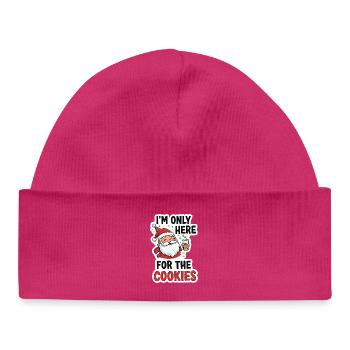 Santa Here for the Cookies - Baby Organic Beanie - hot pink - Front