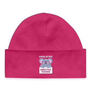 Vertretungslehrer Aushilfslehrer Ersatzlehrerin - Baby Organic Mütze - hot Pink - Vorne