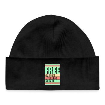 Free Speech Markets People Libertarian Freedom Logo - Baby Organic Beanie - black - Front