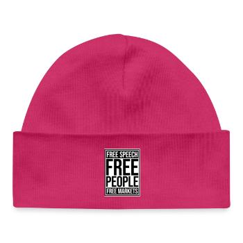 Free Speech Markets People Libertarian Freedom Logo - Baby Organic Beanie - hot pink - Front