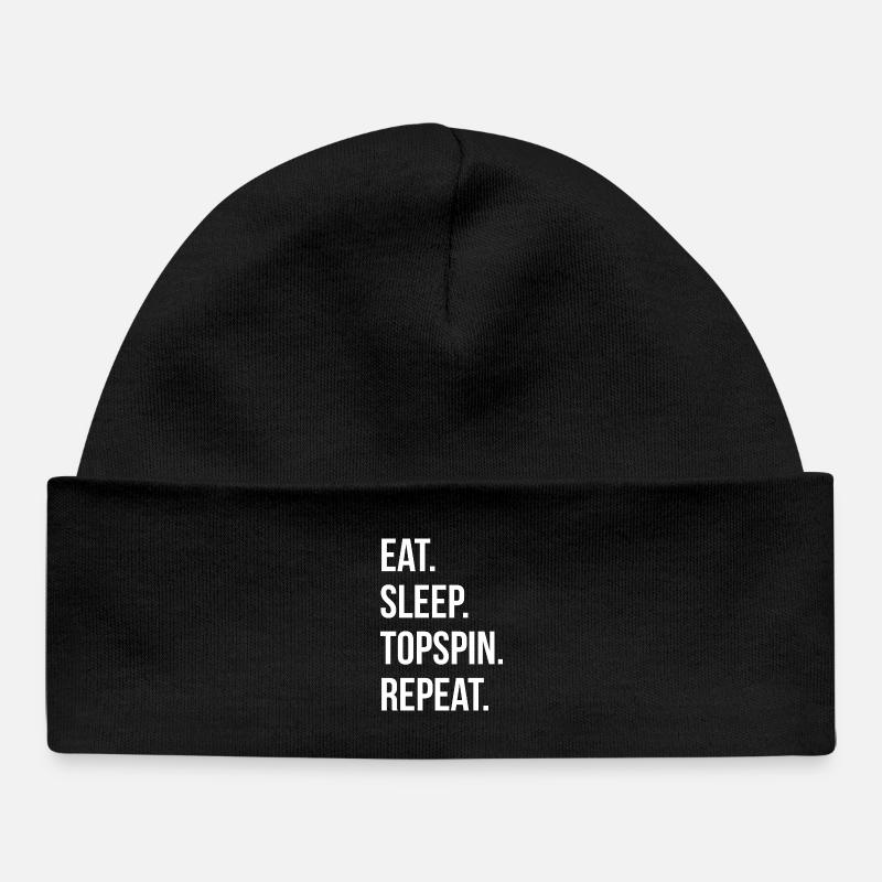 Eat Sleep Topspin Repeat - Baby Organic Mütze - Schwarz