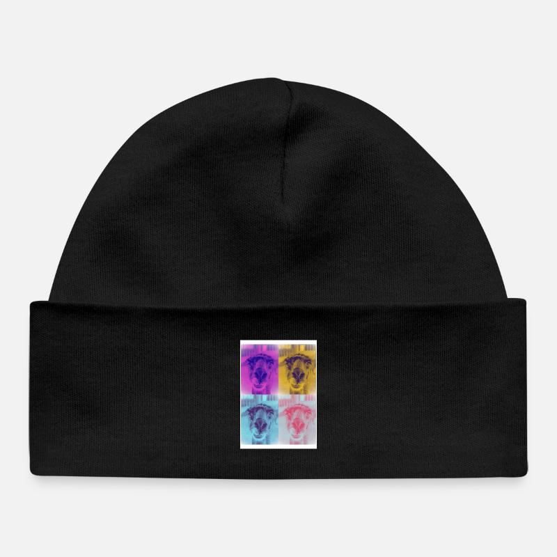 Quadruple portrait d’Alpaga l PopArt - Bonnet bébé bio - noir