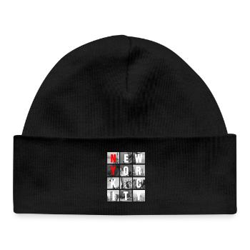 New York City Collage Grid - Baby Organic Beanie - black - Front