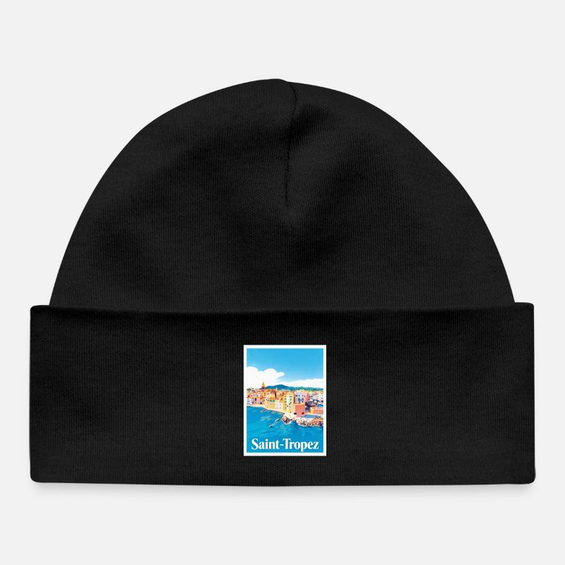 Saint-Tropez Côte d'Azur - Bonnet bébé bio - noir