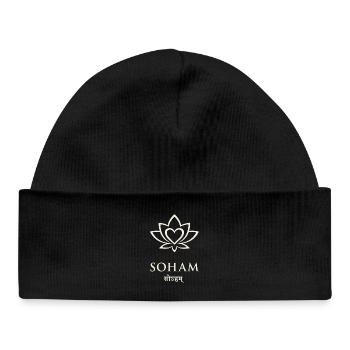 Soham Lotus Heart – Chemise de méditation de yoga - Bonnet bébé bio - noir - Devant