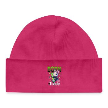 Born to Trade Rabbit Trading - Baby Organic Beanie - hot pink - Front