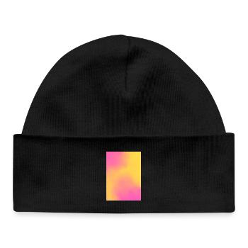 Gradient - yellow pink personalisierbar - Baby Organic Mütze - Schwarz - Vorne
