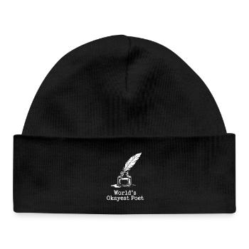 World's Okayest Poet Ink Sketch - Baby Organic Beanie - black - Front