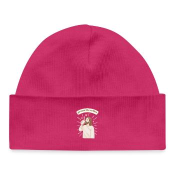 Praise the coffee - weirdpeoplelovethis. - Baby Organic Beanie - hot pink - Front
