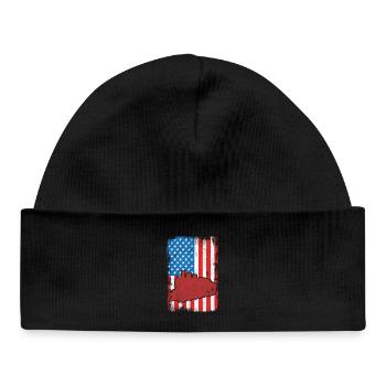 July 4 USA Railroad - Baby Organic Beanie - black - Front