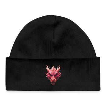 Aurora Red Dragon Mask - Baby Organic Beanie - black - Front