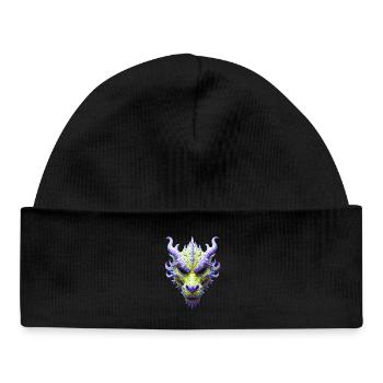 Masque du Dragon Vert Aurore - Bonnet bébé bio - noir - Devant
