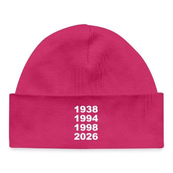Football norvégien - Bonnet bébé bio - hot pink - Devant
