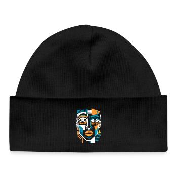 Colorful Cubist Face - Baby Organic Beanie - black - Front