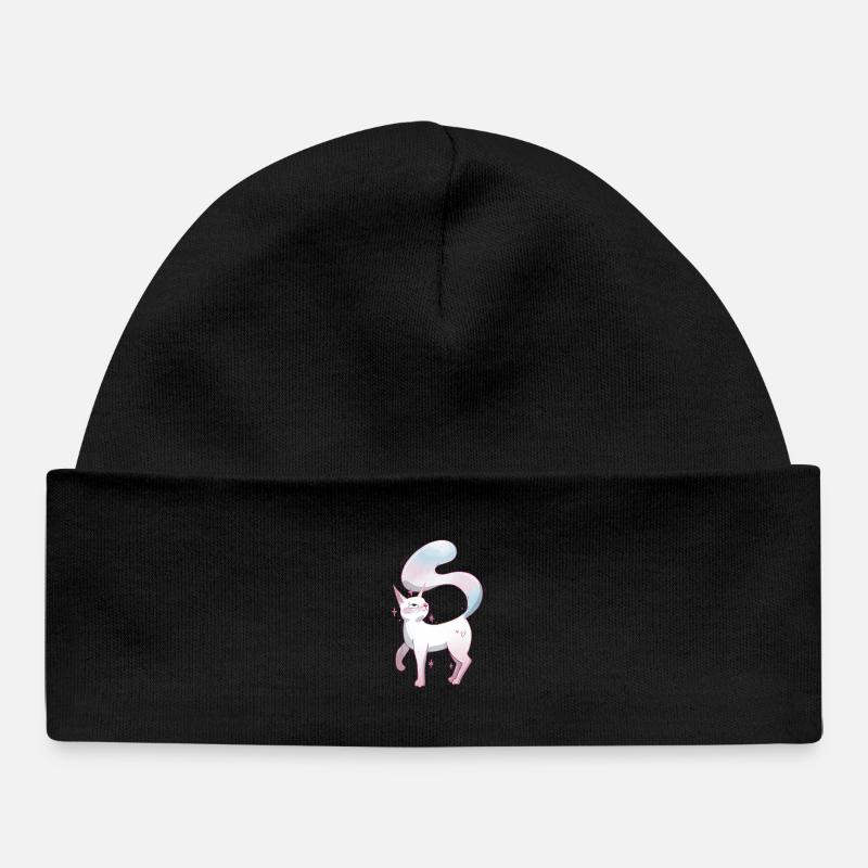 Cute cat trans pride - Baby Organic Beanie - black