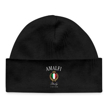 Couronne d’armoiries d’Amalfi, Italie – Souvenir de voyage - Bonnet bébé bio - noir - Devant
