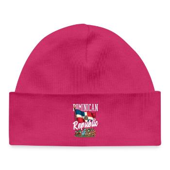 Drapeau de la République dominicaine Dom Rep Pride - Bonnet bébé bio - hot pink - Devant