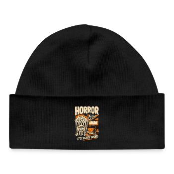 Popcorn et cris d’horreur - Bonnet bébé bio - noir - Devant