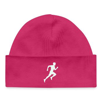 rennen_silhouette- - Baby Organic Beanie - hot pink - Front
