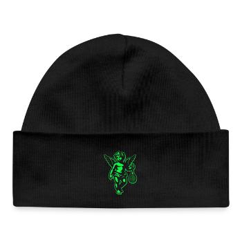 Tennis Shirt Angel Cherub Retro Renaissance neon green - Baby Organic Beanie - black - Front