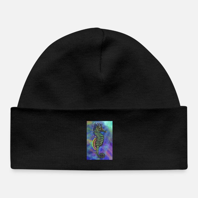 hippocampe - Bonnet bébé bio - noir