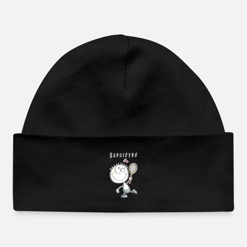 Cool joueur de badminton masculin - Bonnet bébé bio - noir