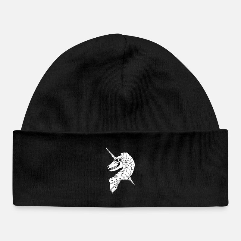 Licorne gothique blanche - Bonnet bébé bio - noir