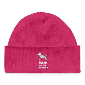 Drôle anglais Bull Terrier chien Bully Enfant Chien - Bonnet bébé bio - hot pink - Devant