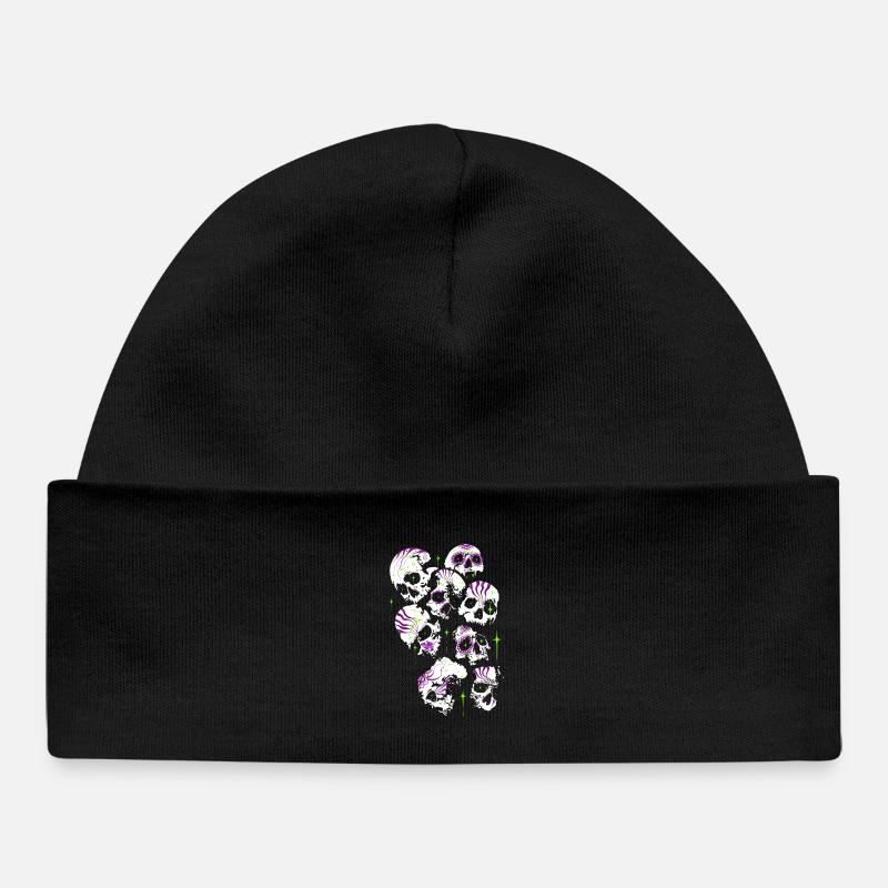 Skulls Skull Halloween Sugar Skulls - Baby Organic Beanie - black