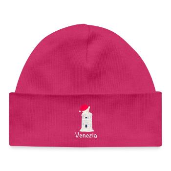 Noël Venise Phare SanGiorgio Maggiore - Bonnet bébé bio - hot pink - Devant