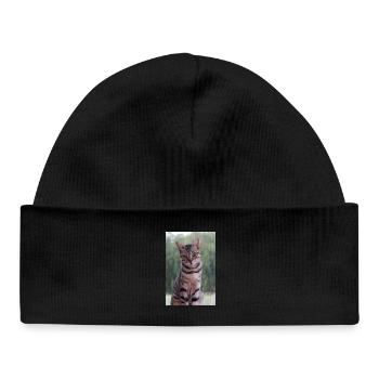 Katze Kätzchen - Baby Organic Mütze - Schwarz - Vorne