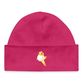 round canary in kawaii style - Baby Organic Beanie - hot pink - Front