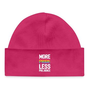 LGBT Pride Month - More Pride. Less Prejudice. - Baby Organic Beanie - hot pink - Front