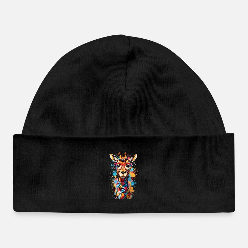 Girafe cool - Bonnet bébé bio - noir