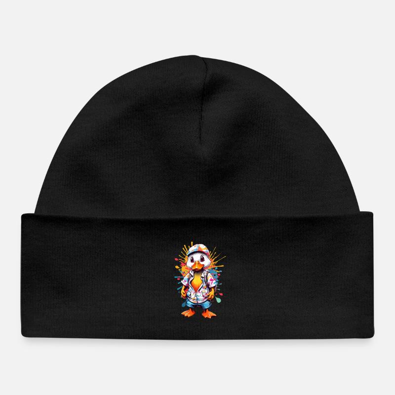 Canard cool - Bonnet bébé bio - noir