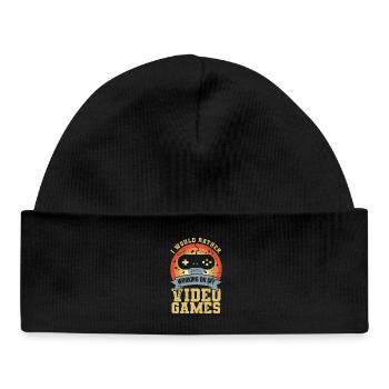 I'd rather work on video games - Baby Organic Beanie - black - Front