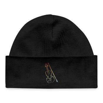 Violon et archet - Bonnet bébé bio - noir - Devant