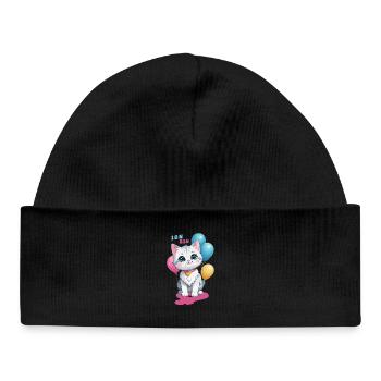 I am four years old ! - Baby Organic Beanie - black - Front