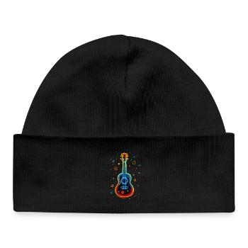 Ukulélé des années 90 - Bonnet bébé bio - noir - Devant