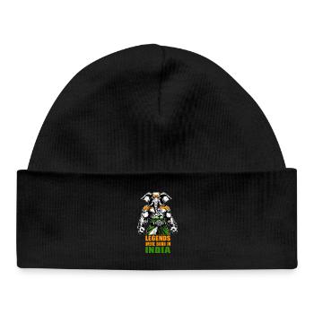 Indien Elefanten Legenden Design - Baby Organic Mütze - Schwarz - Vorne