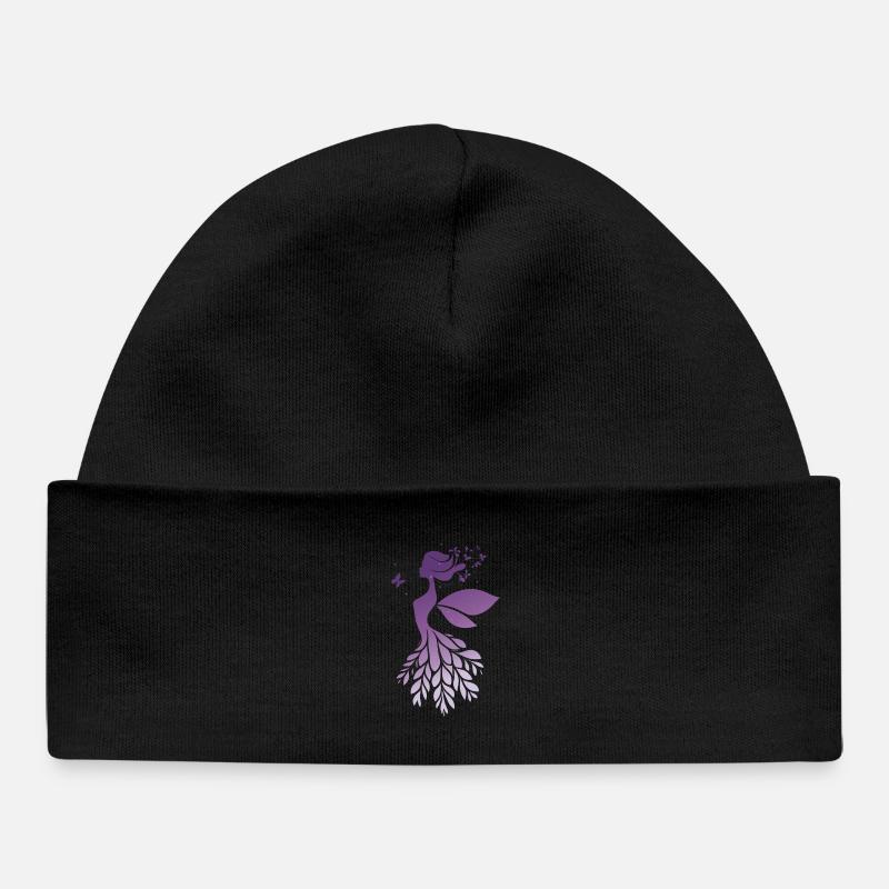 Conte de fées Silhouette de fée Violet Nature Design - Bonnet bébé bio - noir