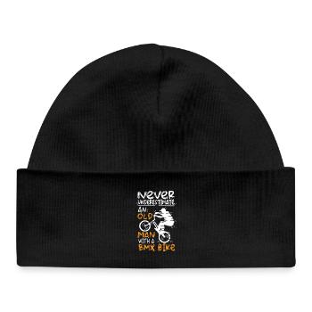 Vieux pilote de BMX - Bonnet bébé bio - noir - Devant