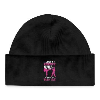 Karate girl with black belt - Baby Organic Beanie - black - Front