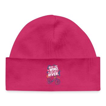 Inspirational Cycling Motivational Design - Baby Organic Beanie - hot pink - Front