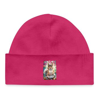 Schlaues Eichhörnchen Ich knacke jede Nuss - Baby Organic Mütze - hot Pink - Vorne