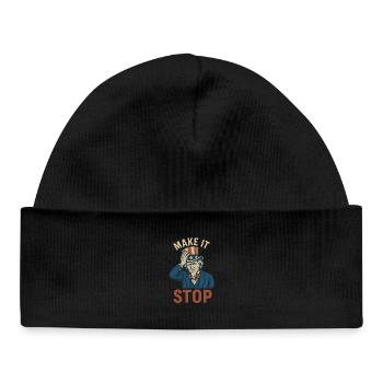 Make It stop political - Baby Organic Beanie - black - Front