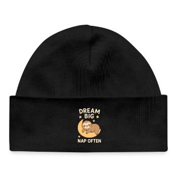Faultier - Dream Big - Baby Organic Mütze - Schwarz - Vorne