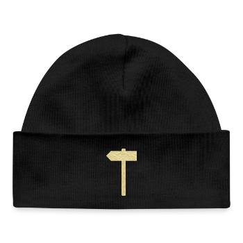 Rustic Wooden Signpost Illustration - Baby Organic Beanie - black - Front