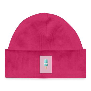 Popsicles with bow – Sweet gift - Baby Organic Beanie - hot pink - Front